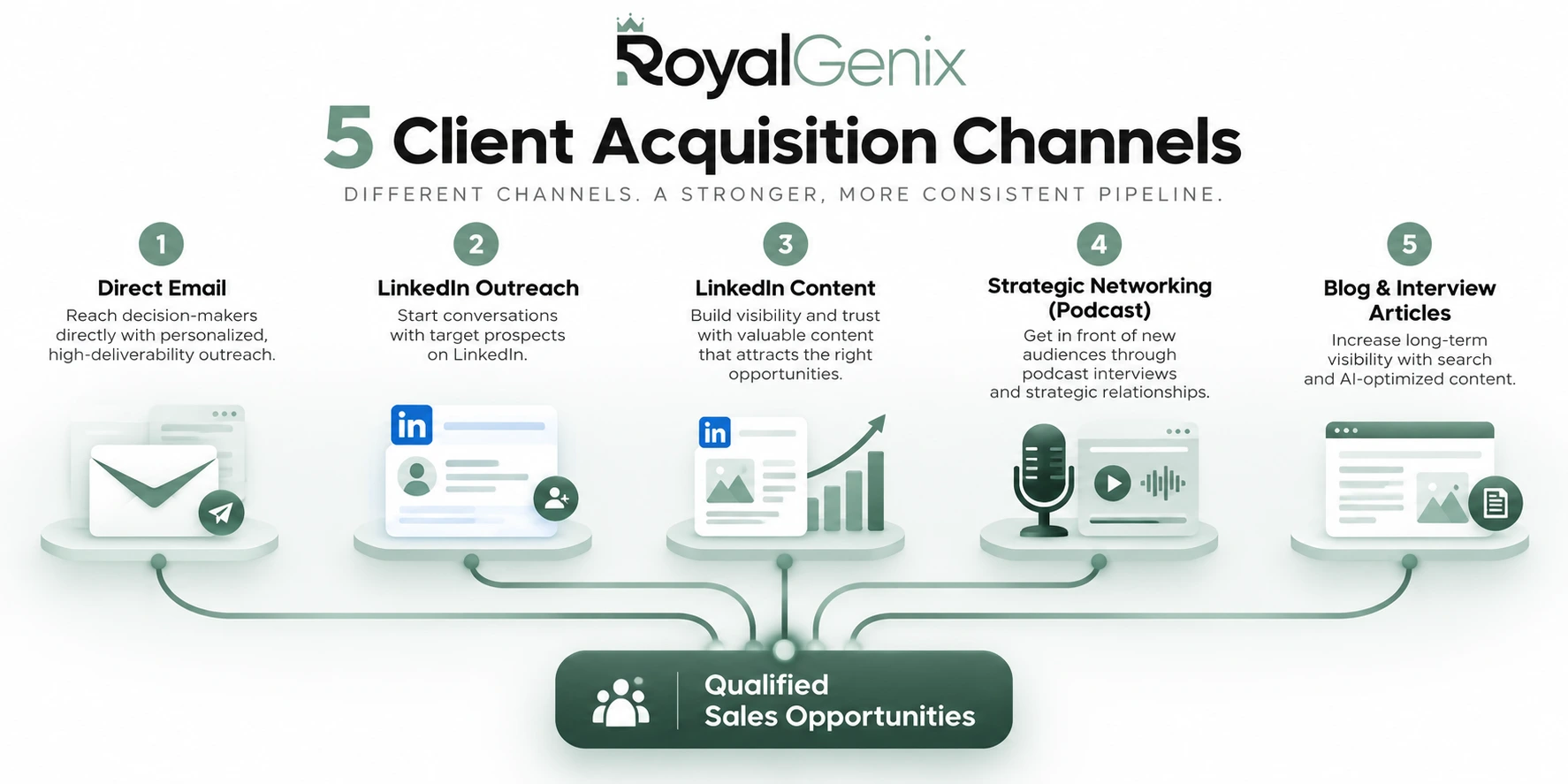 Five-channel B2B acquisition strategy